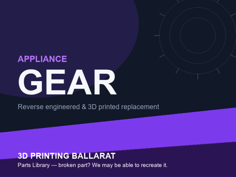 3D printed replacement gear parts — appliance category placeholder
