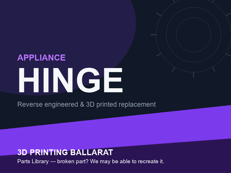 3D printed replacement hinge parts — appliance category placeholder