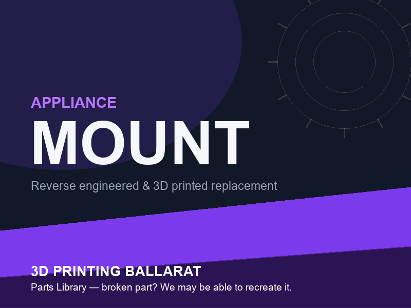 3D printed replacement mount parts — appliance category placeholder