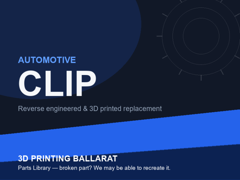 3D printed replacement clip parts — automotive category placeholder