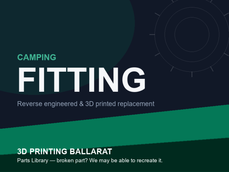 3D printed replacement fitting parts — camping category placeholder