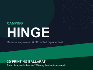3D printed replacement hinge parts — camping category placeholder