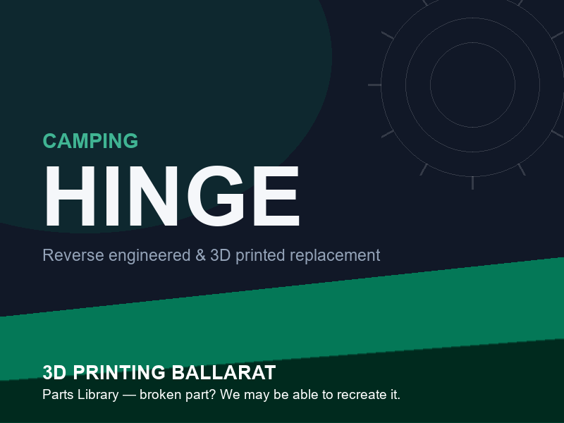 3D printed replacement hinge parts — camping category placeholder