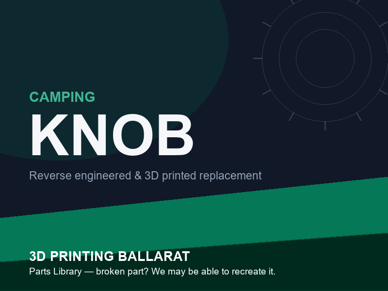 3D printed replacement knob parts — camping category placeholder