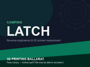 3D printed replacement latch parts — camping category placeholder