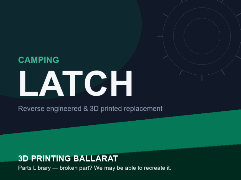 3D printed replacement latch parts — camping category placeholder