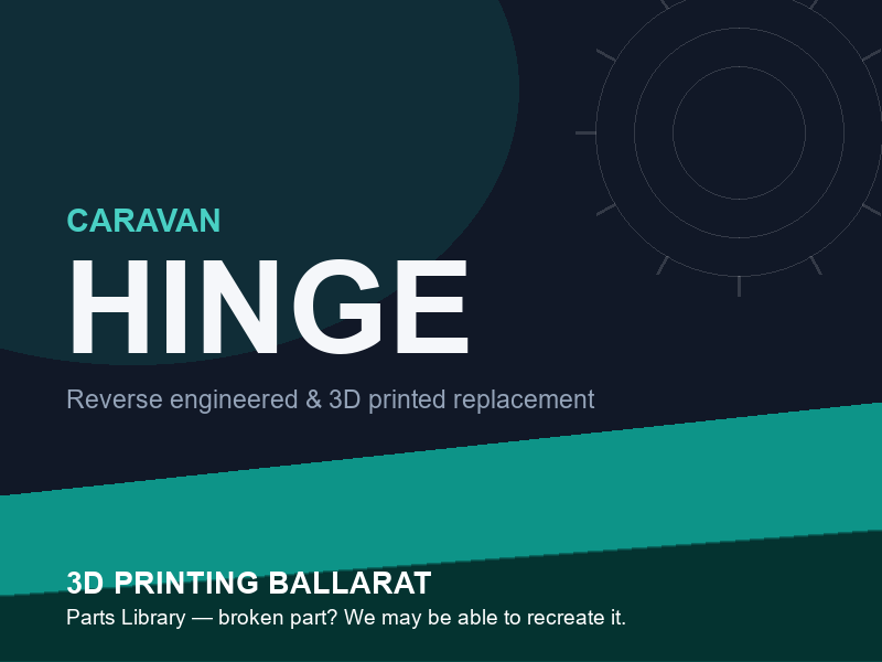 3D printed replacement hinge parts — caravan category placeholder