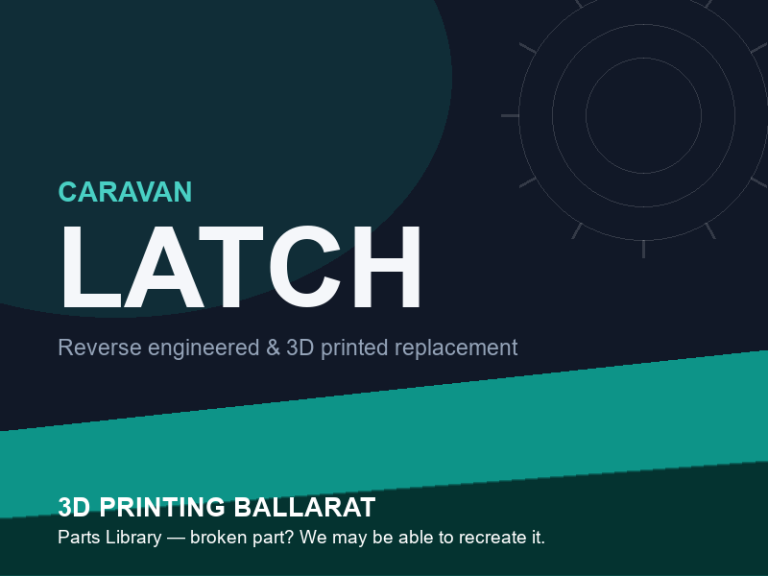3D printed replacement latch parts — caravan category placeholder