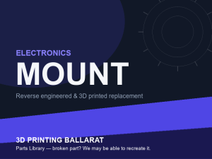 3D printed replacement mount parts — electronics category placeholder
