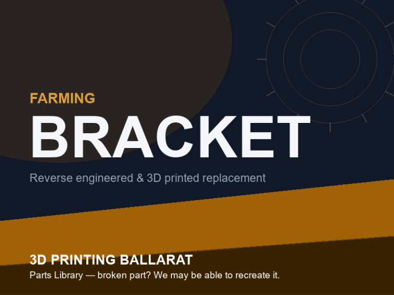 3D printed replacement bracket parts — farming category placeholder