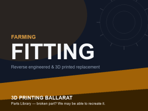 3D printed replacement fitting parts — farming category placeholder