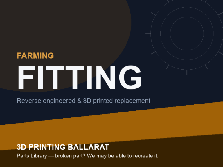 3D printed replacement fitting parts — farming category placeholder