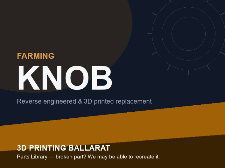 3D printed replacement knob parts — farming category placeholder