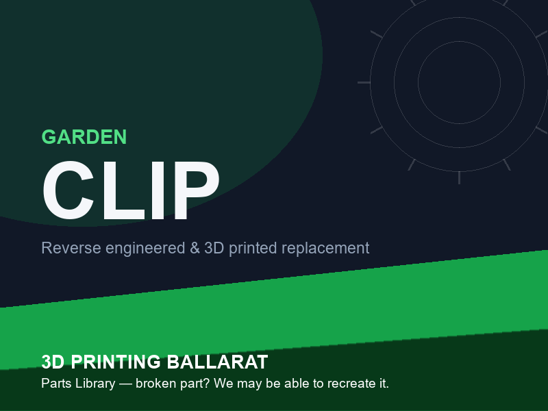 3D printed replacement clip parts — garden category placeholder