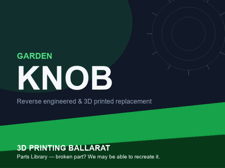 3D printed replacement knob parts — garden category placeholder