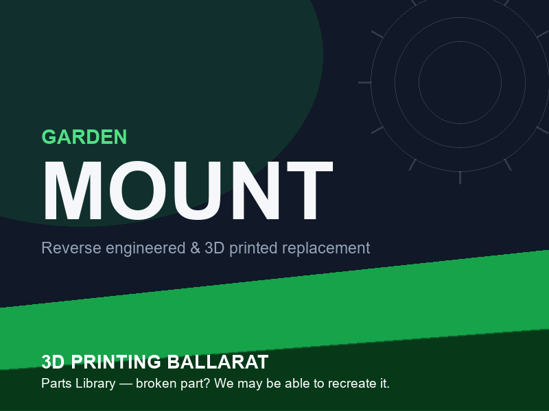 3D printed replacement mount parts — garden category placeholder