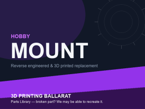 3D printed replacement mount parts — hobby category placeholder
