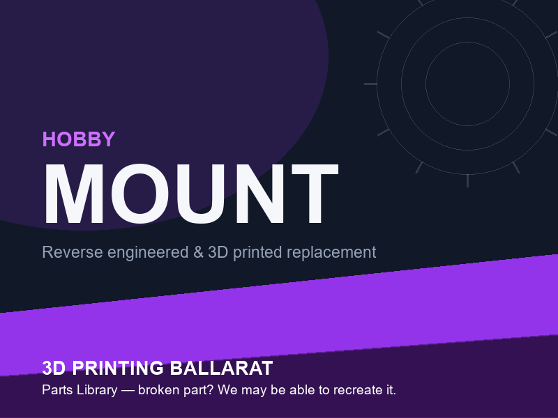 3D printed replacement mount parts — hobby category placeholder