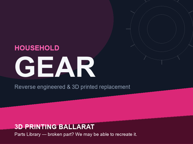 3D printed replacement gear parts — household category placeholder