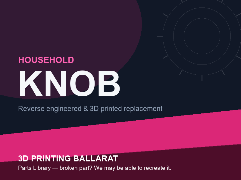 3D printed replacement knob parts — household category placeholder