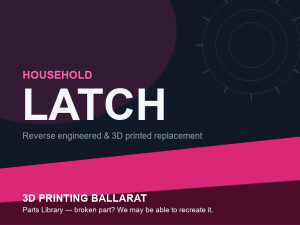 3D printed replacement latch parts — household category placeholder