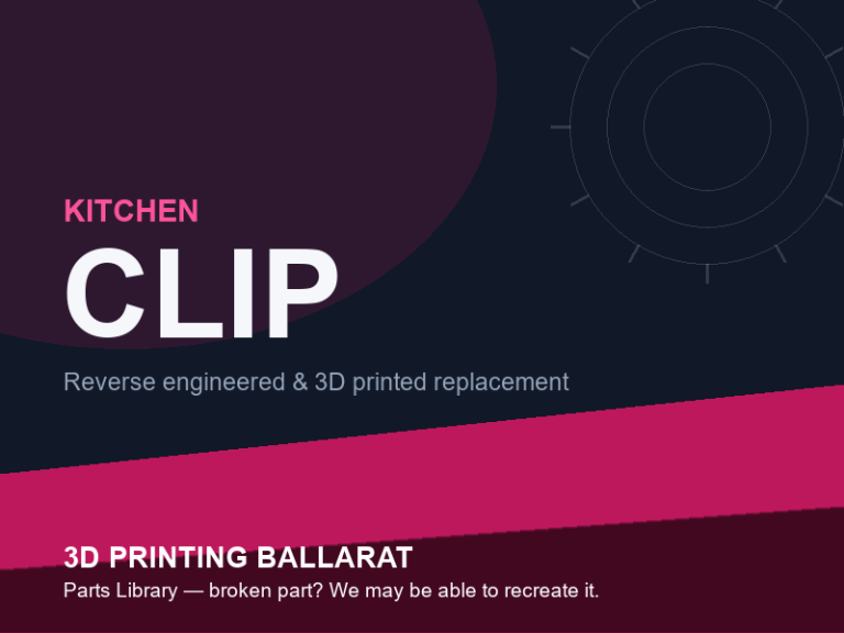 3D printed replacement clip parts — kitchen category placeholder