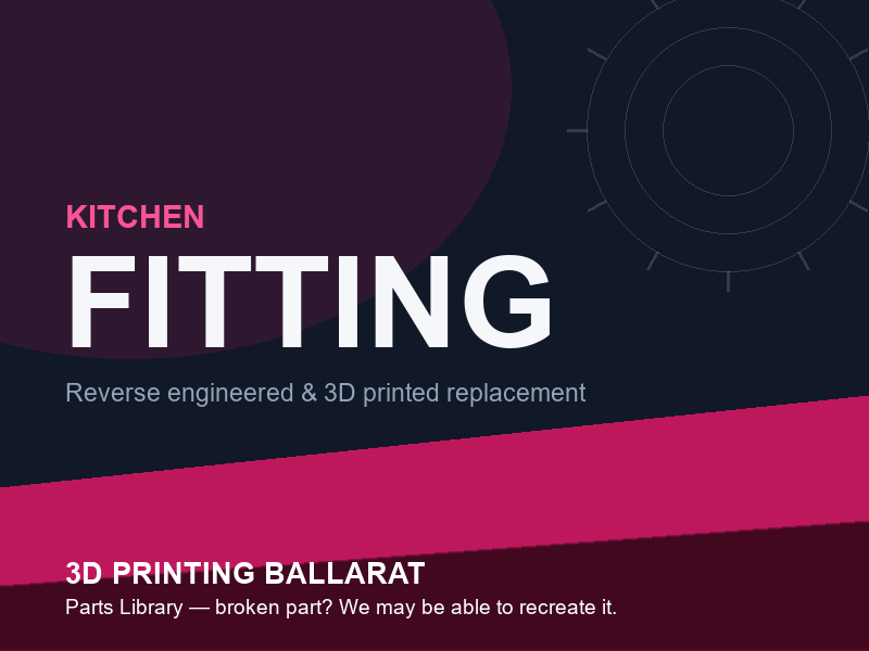 3D printed replacement fitting parts — kitchen category placeholder