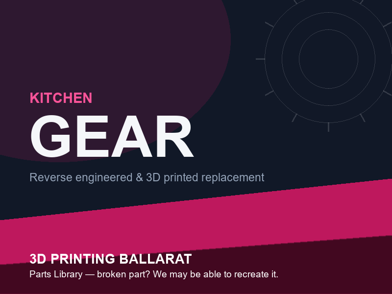 3D printed replacement gear parts — kitchen category placeholder