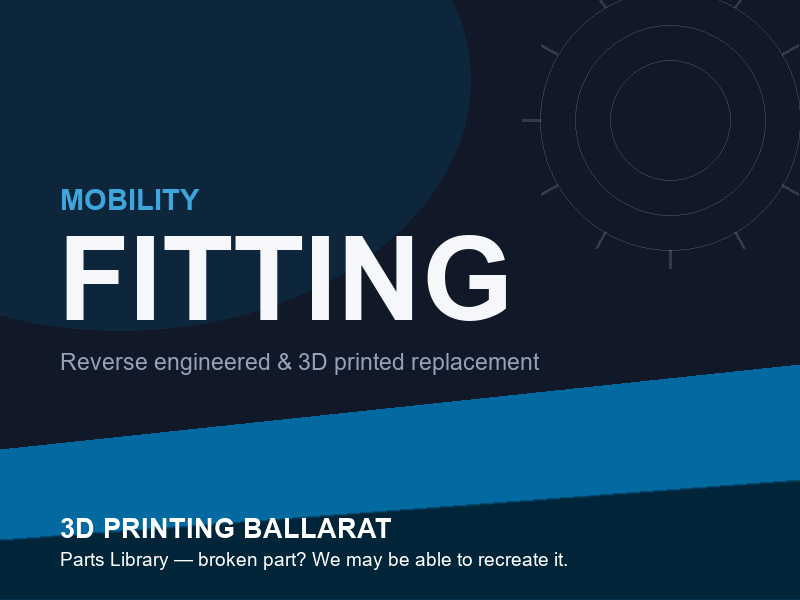 3D printed replacement fitting parts — mobility category placeholder