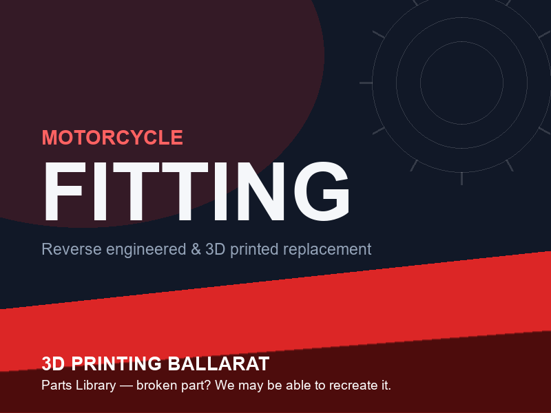 3D printed replacement fitting parts — motorcycle category placeholder