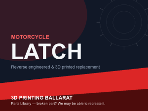3D printed replacement latch parts — motorcycle category placeholder