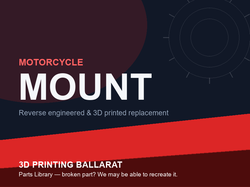 3D printed replacement mount parts — motorcycle category placeholder