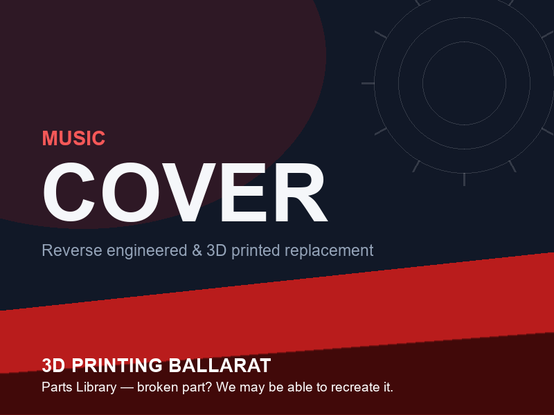 3D printed replacement cover parts — music category placeholder