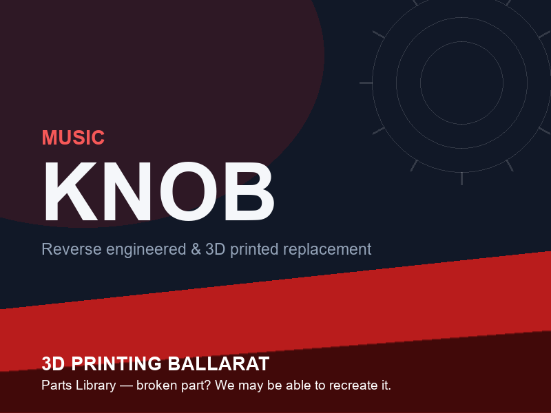 3D printed replacement knob parts — music category placeholder
