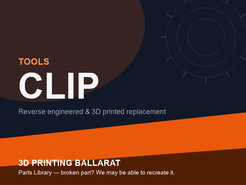 3D printed replacement clip parts — tools category placeholder