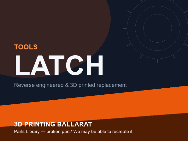 3D printed replacement latch parts — tools category placeholder
