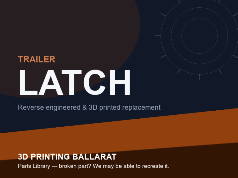 3D printed replacement latch parts — trailer category placeholder